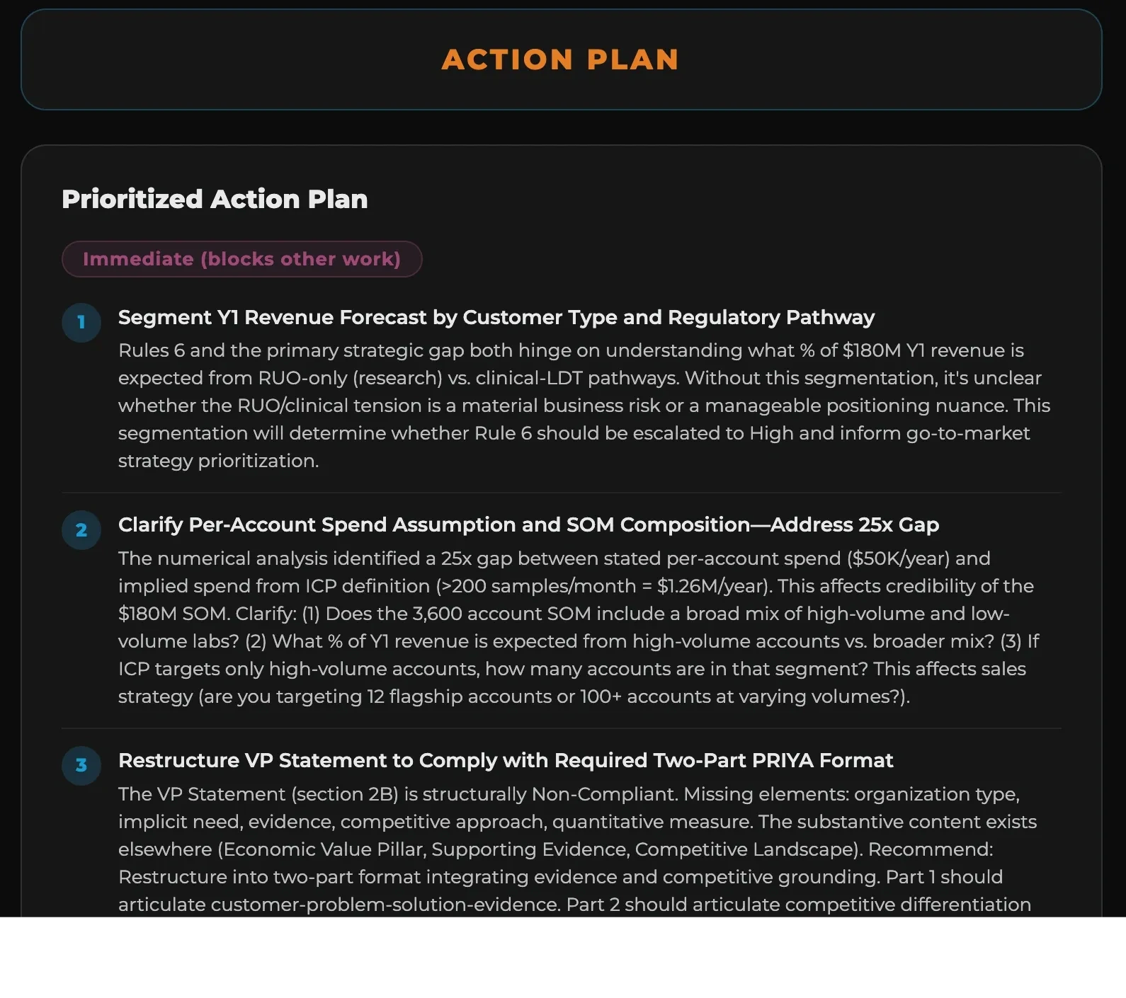 Action Plan Screenshot